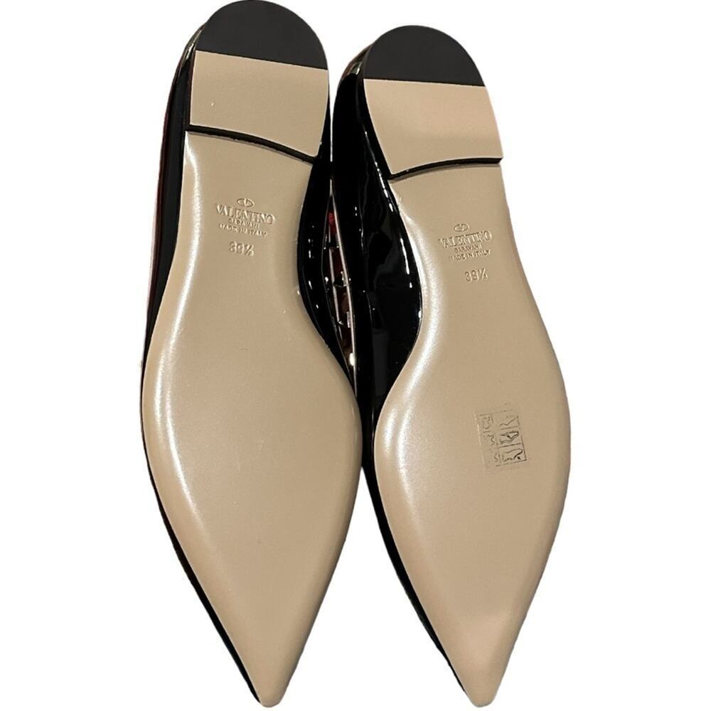 Valentino Garavani Rockstud Black Patent Leather Flats Size 39.5 NEW - Picture 8 of 12